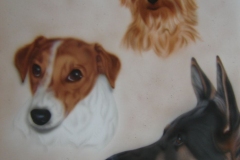 Herder-jack-russel-en-Yorkshire-terrier op papier 50x60 cm