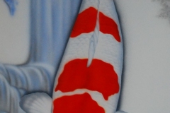Japanse-Koi-Kohaku-op-Trespa 35x75 cm