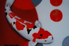 Japanse-Koi-Sanke op Trespa 40x50 cm