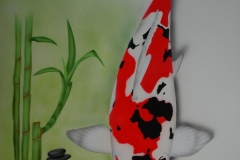 Japanse-koi-Doitsu-showa op Trespa 60x50 cm